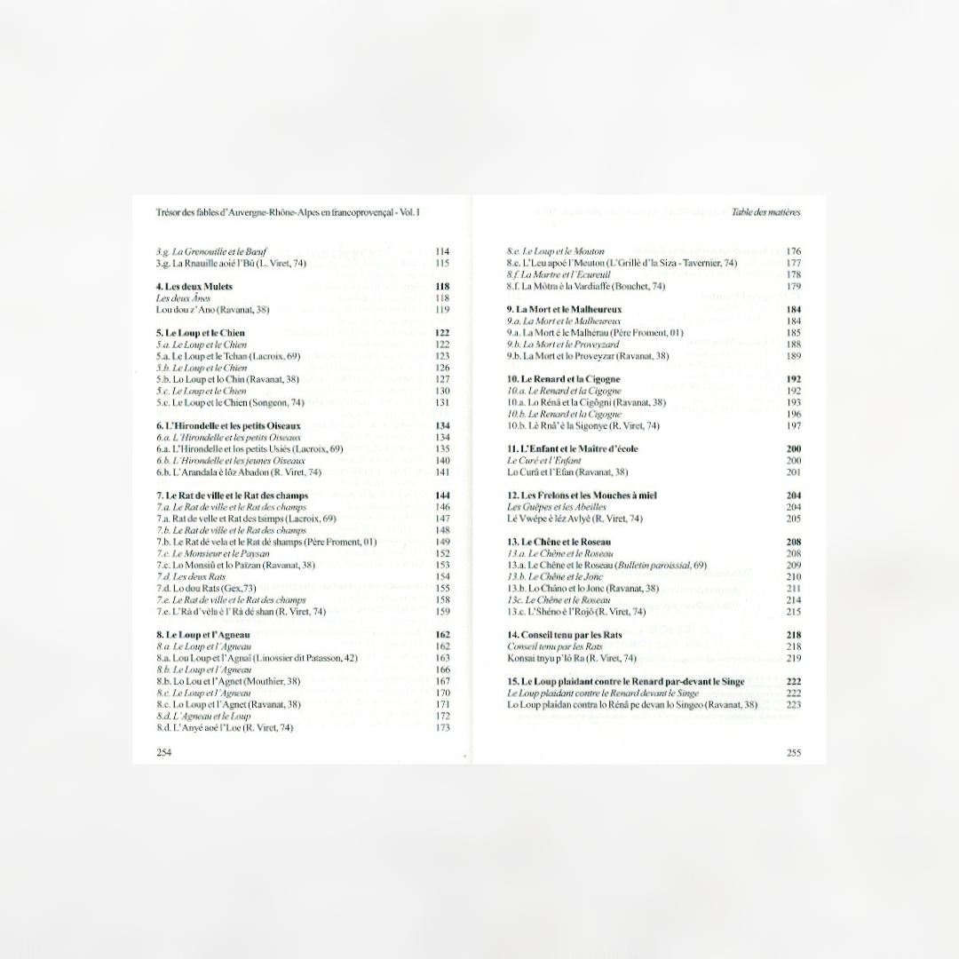Trésor des fables d'Auvergne-Rhône-Alpes en francoprovençal (volume 1)