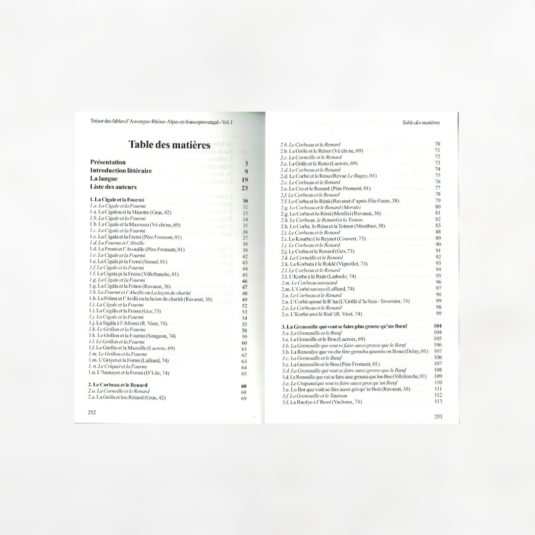 Trésor des fables d'Auvergne-Rhône-Alpes en francoprovençal (volume 1)