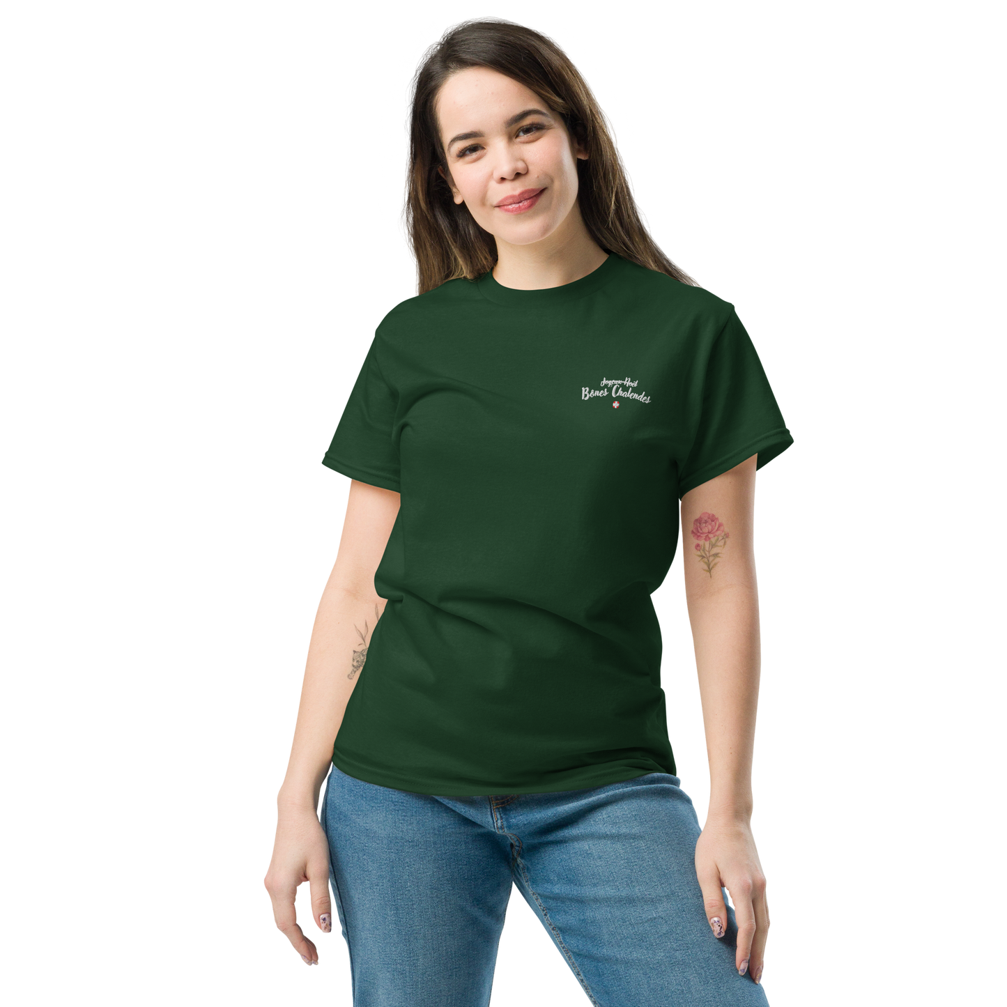 Tee-shirt brodé unisexe - Joyeux Noël en savoyard