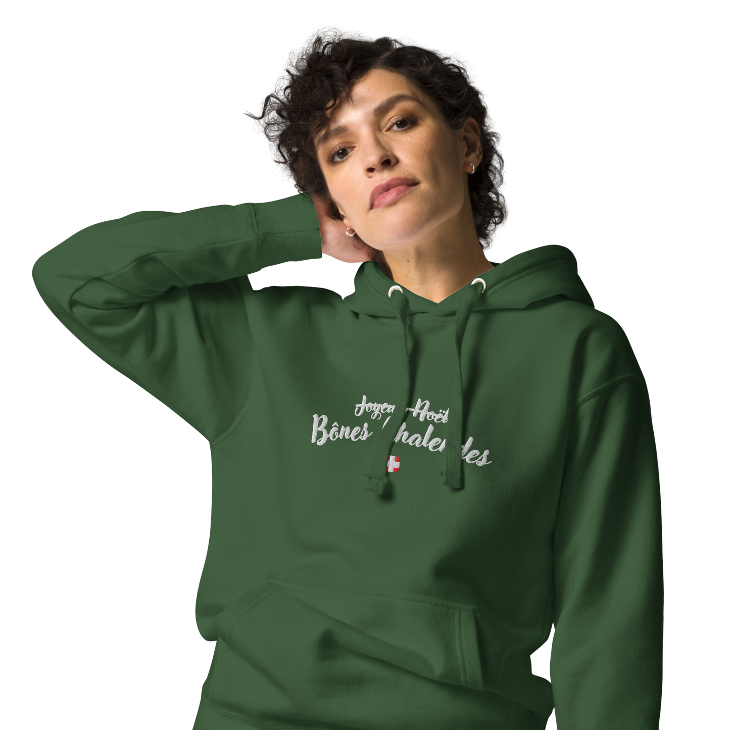 Sweat à Capuche Unisexe brodé - Joyeux Noël en savoyard